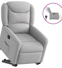 Relaxsessel mit Aufstehhilfe Elektrisch Wolkengrau Stoff