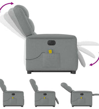 Elektrischer Massagesessel mit Aufstehhilfe Hellgrau Stoff