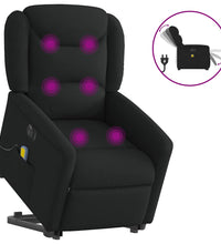 Elektrischer Massagesessel mit Aufstehhilfe Schwarz Stoff