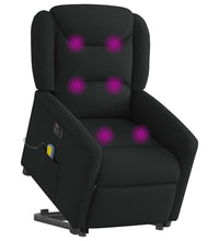 Elektrischer Massagesessel mit Aufstehhilfe Schwarz Stoff