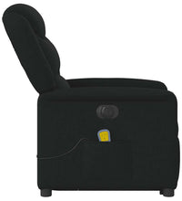 Elektrischer Massagesessel mit Aufstehhilfe Schwarz Stoff