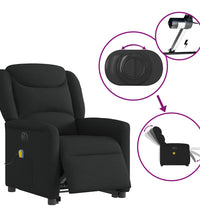 Elektrischer Massagesessel mit Aufstehhilfe Schwarz Stoff