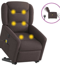Elektrischer Massagesessel mit Aufstehhilfe Dunkelbraun Stoff