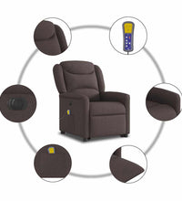 Elektrischer Massagesessel mit Aufstehhilfe Dunkelbraun Stoff