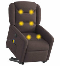 Elektrischer Massagesessel mit Aufstehhilfe Dunkelbraun Stoff