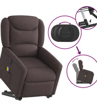 Elektrischer Massagesessel mit Aufstehhilfe Dunkelbraun Stoff