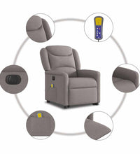 Elektrischer Massagesessel mit Aufstehhilfe Taupe Stoff