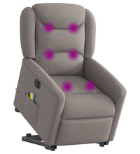 Elektrischer Massagesessel mit Aufstehhilfe Taupe Stoff