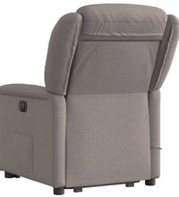Elektrischer Massagesessel mit Aufstehhilfe Taupe Stoff