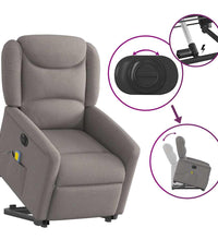 Elektrischer Massagesessel mit Aufstehhilfe Taupe Stoff