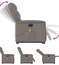 Elektrischer Massagesessel mit Aufstehhilfe Taupe Stoff