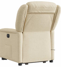 Elektrischer Massagesessel mit Aufstehhilfe Creme Stoff
