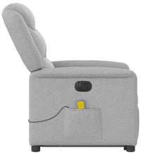 Massagesessel mit Aufstehhilfe Elektrisch Wolkengrau Stoff