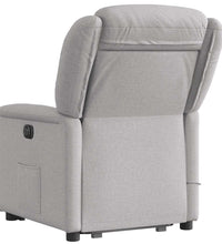 Massagesessel mit Aufstehhilfe Elektrisch Wolkengrau Stoff