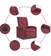Relaxsessel Elektrisch Weinrot Stoff
