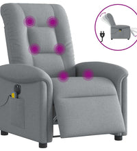 Massagesessel Elektrisch Hellgrau Stoff