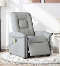 Massagesessel Elektrisch Hellgrau Stoff