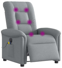 Massagesessel Elektrisch Hellgrau Stoff