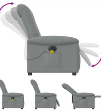 Massagesessel Elektrisch Hellgrau Stoff
