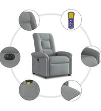Massagesessel Elektrisch Hellgrau Stoff