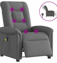Massagesessel Elektrisch Dunkelgrau Stoff