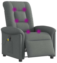 Massagesessel Elektrisch Dunkelgrau Stoff