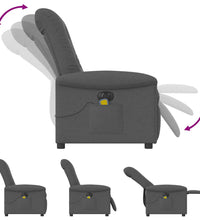 Massagesessel Elektrisch Dunkelgrau Stoff