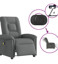 Massagesessel Elektrisch Dunkelgrau Stoff