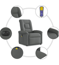 Massagesessel Elektrisch Dunkelgrau Stoff