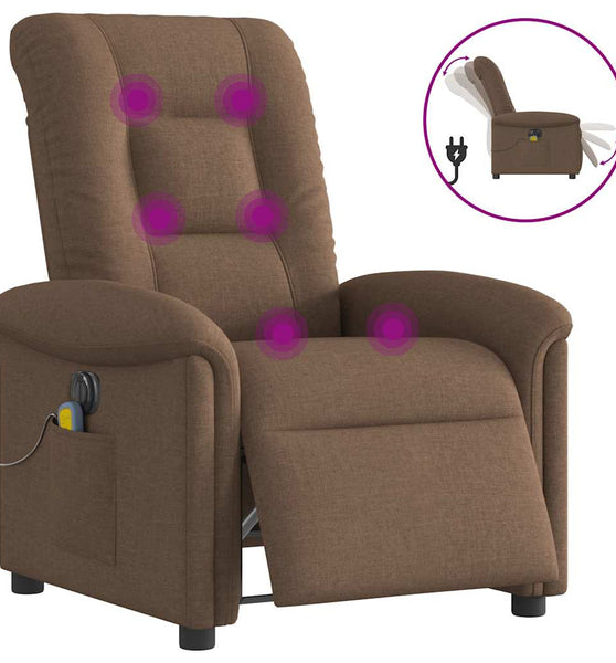 Massagesessel Elektrisch Braun Stoff