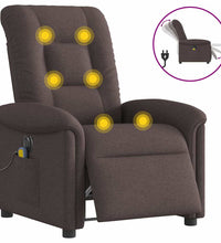 Massagesessel Elektrisch Dunkelbraun Stoff