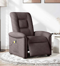 Massagesessel Elektrisch Dunkelbraun Stoff