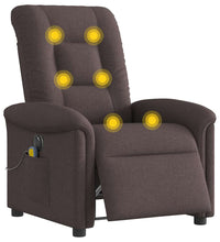 Massagesessel Elektrisch Dunkelbraun Stoff