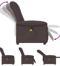 Massagesessel Elektrisch Dunkelbraun Stoff