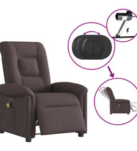 Massagesessel Elektrisch Dunkelbraun Stoff