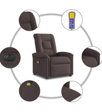 Massagesessel Elektrisch Dunkelbraun Stoff