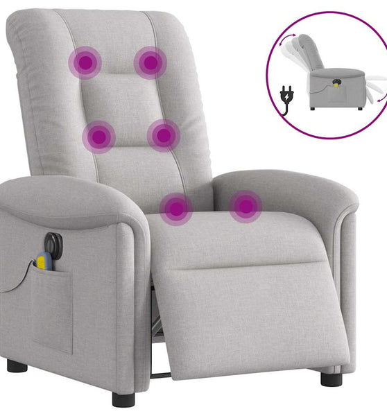 Massagesessel Elektrisch Wolkengrau Stoff