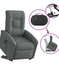 Relaxsessel mit Aufstehhilfe Dunkelgrau Stoff