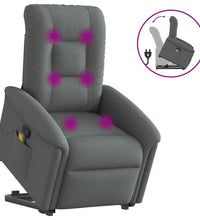 Massagesessel mit Aufstehhilfe Dunkelgrau Stoff