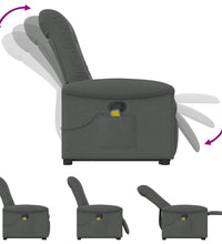 Massagesessel mit Aufstehhilfe Dunkelgrau Stoff