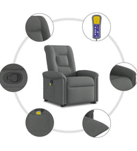 Massagesessel mit Aufstehhilfe Dunkelgrau Stoff