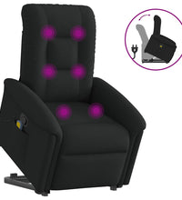 Massagesessel mit Aufstehhilfe Schwarz Stoff