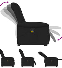 Massagesessel mit Aufstehhilfe Schwarz Stoff