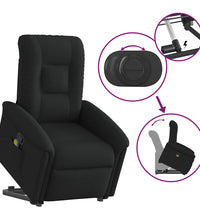 Massagesessel mit Aufstehhilfe Schwarz Stoff