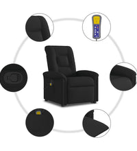 Massagesessel mit Aufstehhilfe Schwarz Stoff