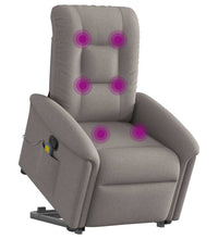 Massagesessel mit Aufstehhilfe Taupe Stoff