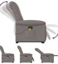 Massagesessel mit Aufstehhilfe Taupe Stoff