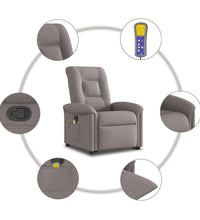 Massagesessel mit Aufstehhilfe Taupe Stoff