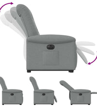 Relaxsessel mit Aufstehhilfe Elektrisch Hellgrau Stoff