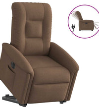 Relaxsessel mit Aufstehhilfe Elektrisch Braun Stoff